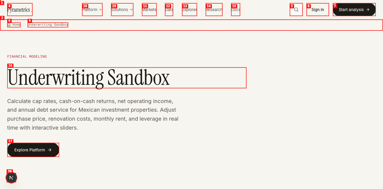Underwriting sandbox — live NOI and yield scenarios